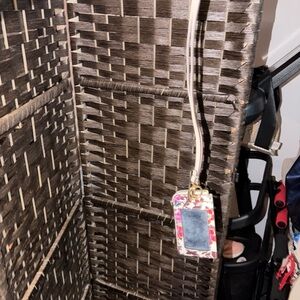 Tory Burch Floral ID Holder with Cream Lanyard